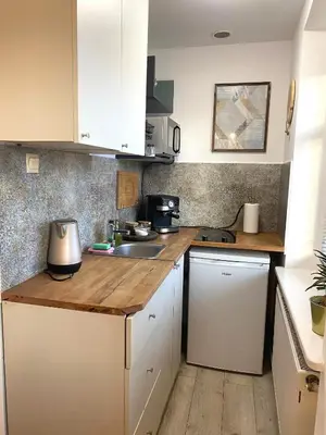 Kuchnia lub aneks kuchenny w obiekcie Lemuria Apartament Szkolna centrum