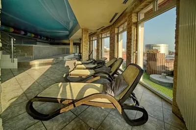 Balkon lub taras w obiekcie Sky Business Hotel