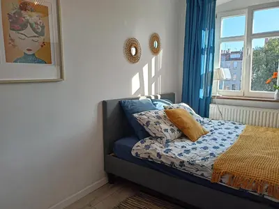 Łóżko lub łóżka w pokoju w obiekcie Lemuria Pokój z łazienką Szkolna