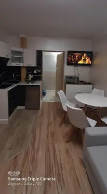 Kuchnia lub aneks kuchenny w obiekcie Apartamenty U Iwony Centrum miasta blisko Parku Zdrojowego