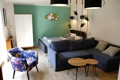 Część wypoczynkowa w obiekcie Apartament za Muzeum Papiernictwa