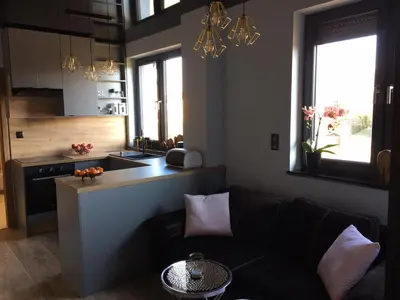 Kuchnia lub aneks kuchenny w obiekcie Apartament nad Jeziorem Nyskim