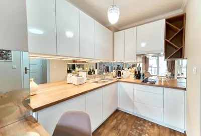 Kuchnia lub aneks kuchenny w obiekcie LAGUNA 11 Apartament z Kwiatami