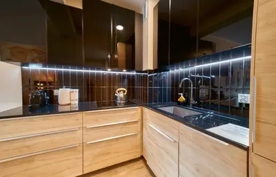 Kuchnia lub aneks kuchenny w obiekcie LAGUNA Apartament Podróżnika 22 Wille Parkowe