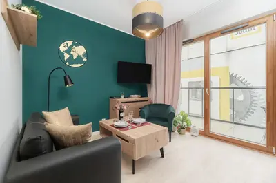 Telewizja i/lub zestaw kina domowego w obiekcie Apartment Wrocław Na Bulwarach by Noclegi Renters