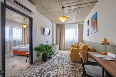 Łóżko lub łóżka w pokoju w obiekcie Arche Hotel Wrocław Airport