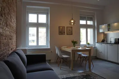 Kuchnia lub aneks kuchenny w obiekcie Apartament Gliwice Centrum Fredry I