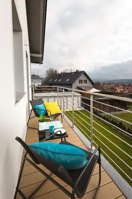 Balkon lub taras w obiekcie Apartament Liliowa 4 z tarasem