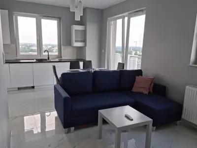 Część wypoczynkowa w obiekcie Wroclaw Penthouse Views Odra and City Center