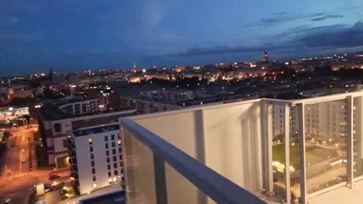 Widok na miasto Wrocław z tego apartamentu