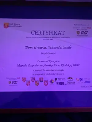Certyfikat, podpis lub inny dokument wystawiony w obiekcie Dom Krawca,Schneiderbaude