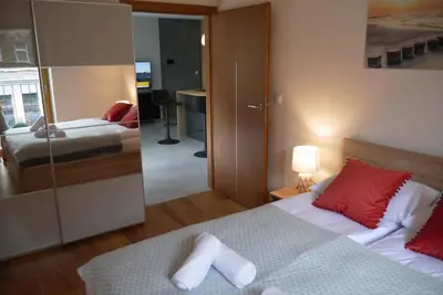 Łóżko lub łóżka w pokoju w obiekcie Nowy Apartament Zygmunta Premium