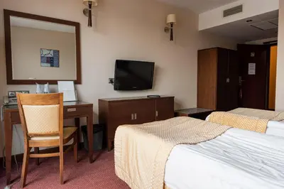 Łóżko lub łóżka w pokoju w obiekcie Hotel MOP Oleśnica Mała