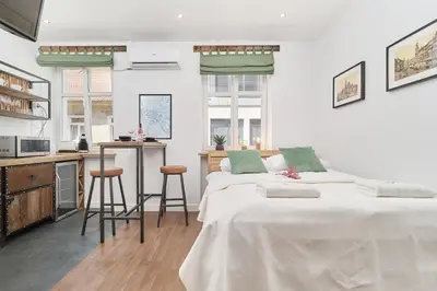 Kuchnia lub aneks kuchenny w obiekcie City Center Studio Wrocław by Noclegi Renters