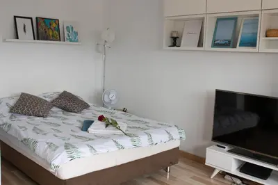 Łóżko lub łóżka w pokoju w obiekcie Na chmury i góry - apartament