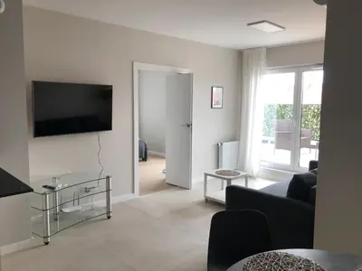 Telewizja i/lub zestaw kina domowego w obiekcie Apartament De Lux Apart 45 Grabiszyńska
