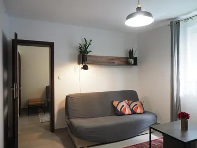 Część wypoczynkowa w obiekcie Adobe Apartment - przytulny i free parking
