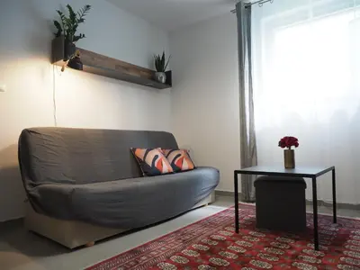 Część wypoczynkowa w obiekcie Adobe Apartment - przytulny i free parking