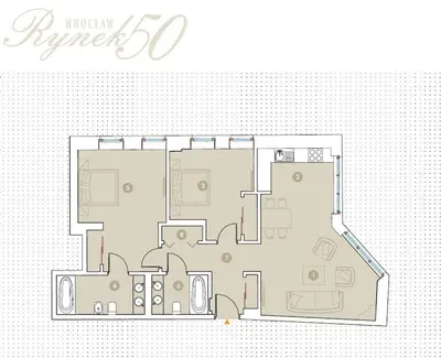 Plan piętra w obiekcie AS HOME Apartamenty - Grand Designer Loft 90m2 RYNEK 505