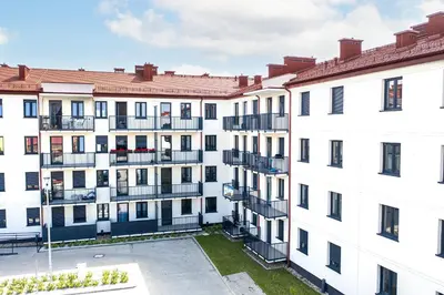 Budynek, w którym mieści się apartament