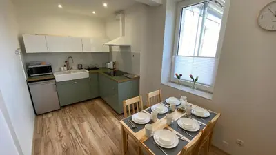 Kuchnia lub aneks kuchenny w obiekcie Apartament Niebieski