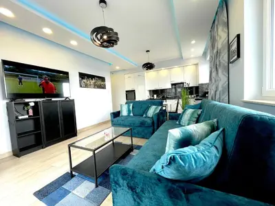 Kuchnia lub aneks kuchenny w obiekcie Apartament z tarasem i widokiem na Odrę