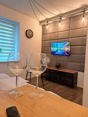 Telewizja i/lub zestaw kina domowego w obiekcie Apartamenty LENA 1