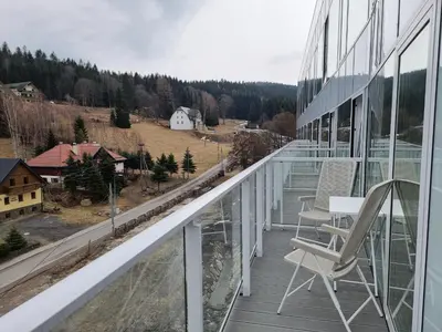 Balkon lub taras w obiekcie Apartament Złota Perła Czarna Góra