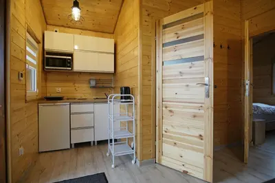 Kuchnia lub aneks kuchenny w obiekcie Domki u Iwony#sauna#balia