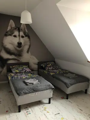 Łóżko lub łóżka w pokoju w obiekcie Apartament Lux-centrum