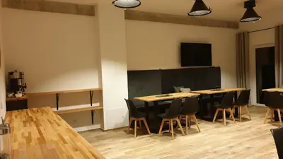 Telewizja i/lub zestaw kina domowego w obiekcie Morze Gór