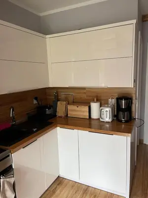 Kuchnia lub aneks kuchenny w obiekcie Apartament Hortensjowy Zakątek