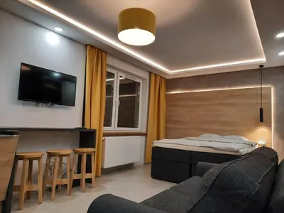 Telewizja i/lub zestaw kina domowego w obiekcie Apartamenty Lubin -Amaretto-