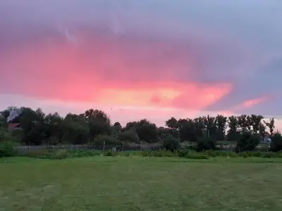 Wschód lub zachód słońca widziany z tego domu wakacyjnego
