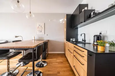 Kuchnia lub aneks kuchenny w obiekcie Krucza Apartment ~ Self check-in 24h ~ Parking and Lift