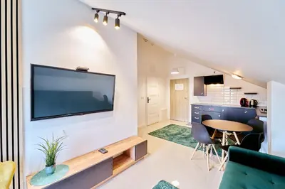 Kuchnia lub aneks kuchenny w obiekcie LAGUNA Apartament Polanica Residence 59 z klimatyzacją
