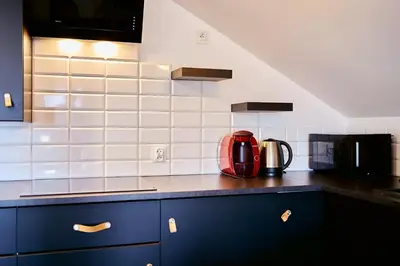 Kuchnia lub aneks kuchenny w obiekcie LAGUNA Apartament Polanica Residence 59 z klimatyzacją