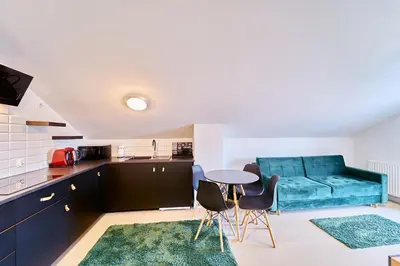 Kuchnia lub aneks kuchenny w obiekcie LAGUNA Apartament Polanica Residence 59 z klimatyzacją