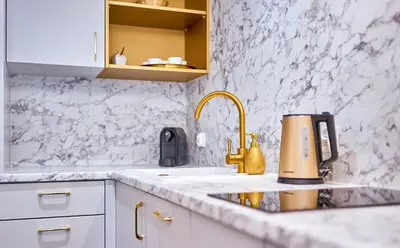 Kuchnia lub aneks kuchenny w obiekcie LAGUNA Apartament Polanica Residence 6 z garażem SPA