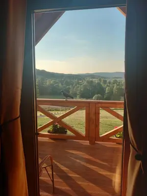 Balkon lub taras w obiekcie DOMKI KOLOROWE