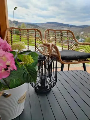 Balkon lub taras w obiekcie DOMKI KOLOROWE