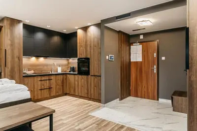 Kuchnia lub aneks kuchenny w obiekcie APARTAMENTY PARK CITY