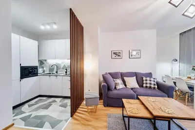 Kuchnia lub aneks kuchenny w obiekcie LAGUNA Apartament Polanica Residence 21