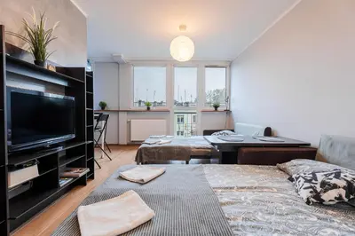 Łóżko lub łóżka w pokoju w obiekcie Apartament Centrum 32m2 Kłodzko - Przyjaciół Ziemi Kłodzkiej - Spokój, Cisza, Bliskość Atrakcji
