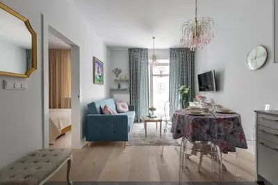 Telewizja i/lub zestaw kina domowego w obiekcie Apartament Wenecja Błękitna - Młyn Maria - Art Apartments