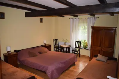 Łóżko lub łóżka w pokoju w obiekcie WILLA Jugowice