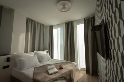 Łóżko lub łóżka w pokoju w obiekcie Sarnia Point Apartamenty Prestige