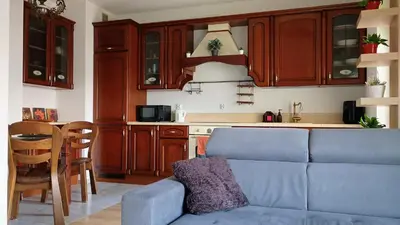 Kuchnia lub aneks kuchenny w obiekcie Apartament Kwiatowy klimatyzowany