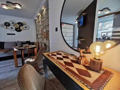 Część wypoczynkowa w obiekcie Kryształowy Apartament z pięknym ogrodem w centrum uzdrowiska
