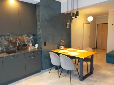 Część wypoczynkowa w obiekcie Apartament Blue Sky